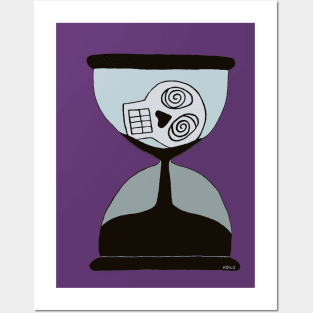 Hourglass Skull Posters and Art